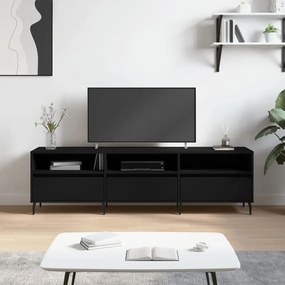 831293 vidaXL Comodă TV, negru, 150x30x44,5 cm, lemn prelucrat