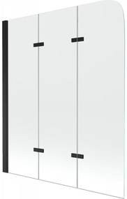Mexen Felix paravan cadă 3-aripi120 x 140 cm, transparent, Neagră - 890-120-003-70-00