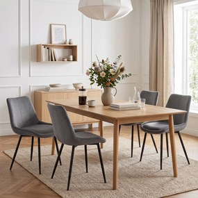 HOMCOM Set 2 Scaune de Dining din Catifea pentru Bucătărie, Gri Închis | Aosom Romania