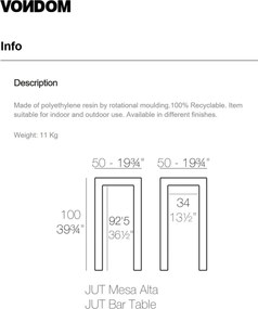 Masa de bar exterior / interior design modern premium JUT BAR TABLE 44411