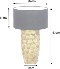 Veioza din aluminiu auriu AURELIA 55cm