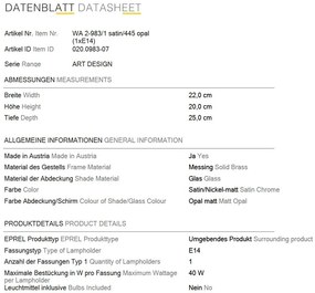 Aplica de perete realizata manual ARTDESIGN, crom satinat/ alb opac