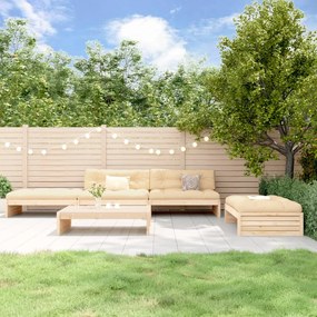 3186144 vidaXL Set mobilier de grădină cu perne, 5 piese, lemn masiv