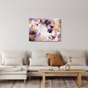 Tablou pe sticlă - Acuarelă flori (70x50 cm)