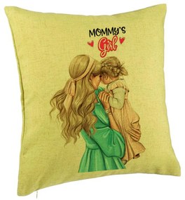 Perna Decorativa, Model Mommy&apos;s Girl, 40x40 cm, Verde, Husa Detasabila, Burduf