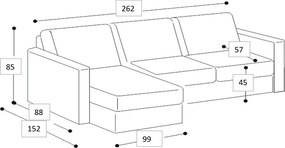 Colțar maro deschis cu tapițerie din chenille (cu colț pe partea stângă/cu șezlong) Fabian – Scandic