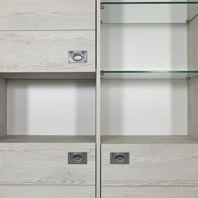 Vitrina Casablanca Loft Cu 3 Usi Gri Antic, 118 Cm