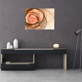 Tablou pe sticlă - Trandafir sufletului artistic (70x50 cm)