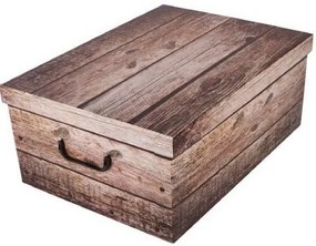 Cutie de depozitare cu capac Wood, gri, 51 x 37 x24 cm