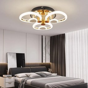 Lustra Led Cu Telecomanda, Elit's, Opal A, 84 w Intensitate Reglabila, RGB, Gold