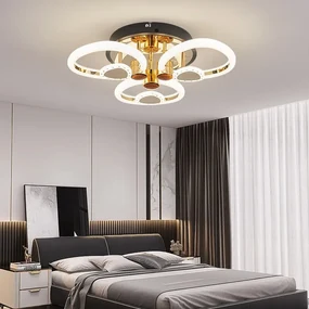Lustra Led Cu Telecomanda, Elit's, Opal A, 84 w Intensitate Reglabila, RGB, Gold
