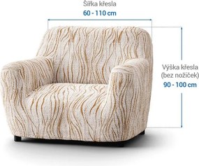 Gaico Huse bielastice UNIVERSO NOU bej cu dungi fotoliu (l. 60 - 110 cm)