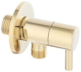 Robinet coltar Ferro 1/2”x1/2” rotund cu finisaj auriu lucios