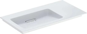 Lavoar pe mobilier Geberit One Slim cu scurgere speciala 90 cm alb blat dreapta fara preaplin