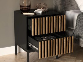 OFERTA Noptiera MEORATI 40x40cm, negru/artisan stejar Clasa II.