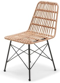 Set 4 scaune din ratan Gabriela și masă neagră Strong - Bonami Essentials