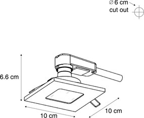 Set de 6 spoturi încastrate moderne negre, rotative și înclinabile IP44 - Qure