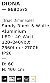Lustra LED design modern DIONA 60cm, 2700K