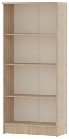 Biblioteca haaus Flint, 3 Polite, Stejar Sonoma, 70 x 32 x 159 cm