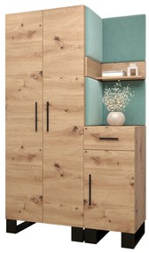 Set mobilier pentru hol Amanda 6 (Stejar artisan + verde). 1085904