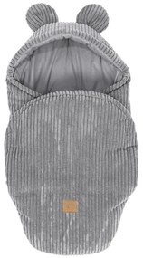 Păturică de înfășat gri din catifea reiată 45x80 cm – Meowbaby