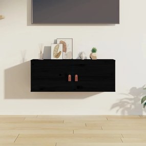 818383 vidaXL Dulap de perete, negru, 80x30x30 cm, lemn masiv de pin