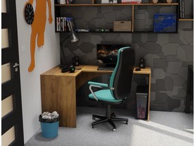 Masă PC de colț Uhlominn (craft auriu). 1092071