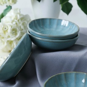 Set de 6 boluri din ceramică Laguna 12 cm, turcoaz