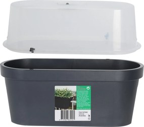Mini Seră cu Jardinieră din plastic, 59x26x24,25 cm – Ideală pentru Răsaduri și Plante Aromatice
