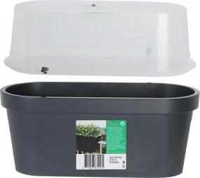 Mini Seră cu Jardinieră din plastic, 59x26x24,25 cm – Ideală pentru Răsaduri și Plante Aromatice