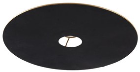 Abajur plat velur negru cu aur 45 cm