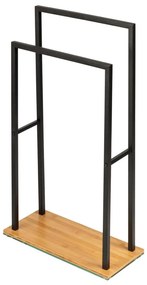 WENKO 24752100 - Suport pentru prosoape BAMBUSA 46 x 80 cm, negru/maro