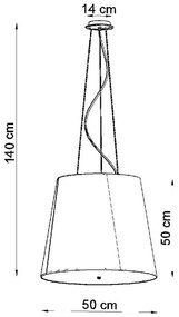 Lustră neagră cu abajur din sticlă ø 50 cm Tresco - Sollux
