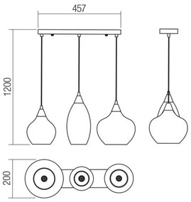 Lustră pe cablu TANNER 3xE14/28W/230V Redo 01-3193