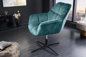 Fotoliu pivotant cu inaltime reglabila PAPILLON catifea petrol