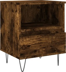 vidaXL Noptieră, stejar fumuriu, 40x35x50 cm, lemn compozit