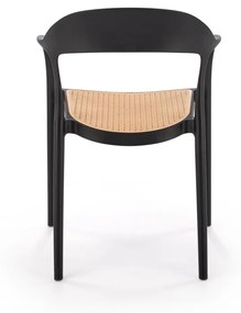 Scaun plastic K530 negru/natur