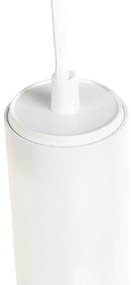 Lampă suspendată de design albă, incl. adaptor de șină monofazat - Slimline Tuba Small
