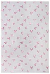 Covor pentru copii alb-roz 120x170 cm Hearts – Hanse Home