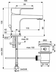 Baterie pentru lavoar Ideal Standard Cerafine D 80