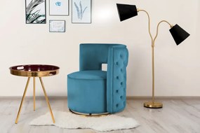 Masuta de cafea rotunda din metal Morrison 47x47x55 cm mov/auriu