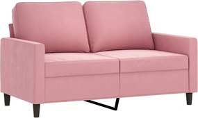 vidaXL Canapea cu 2 locuri, roz, 120 cm, catifea
