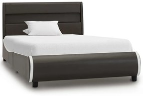 285027 vidaXL Cadru de pat cu LED, antracit, 100x200cm, piele artificială