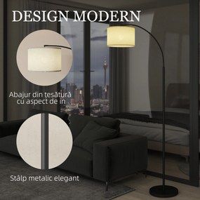 HOMCOM Lampada da Terra Regolabile Telecomando e Timer 1h Paralume Girevole Nero | Aosom Romania
