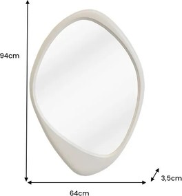 Oglinda de perete decorativa ORGANIC 90cm greige