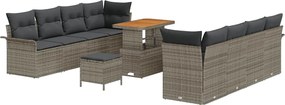 vidaXL Set de canapele pentru grădină cu pernă cu pernă 11 pcs Gri
