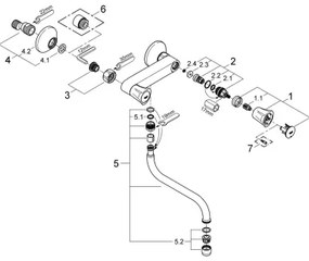 GROHE 31187001 - Baterie pentru chiuvetă COSTA L, montare pe perete, 200 mm, crom lucios