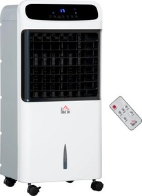 HOMCOM Aer condiționat cu răcire cu apă Telecomandă 3 moduri, 3 viteze, timer 12 h, afișaj LED, 38x35x81 cm Alb | Aosom Romania