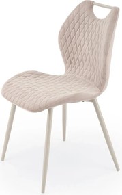 Scaun K569, bej/casmir, stofa catifelata/metal, 47x54x84 cm