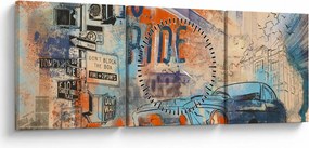Tablou - Născut să călătorească (cu ceas) (90x30 cm)
